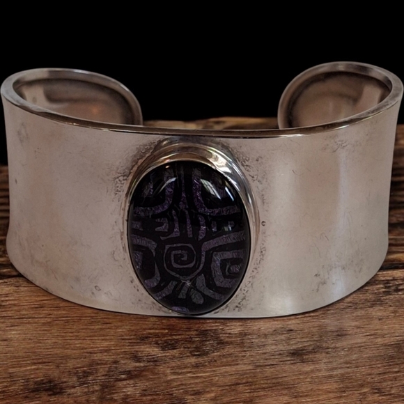 Dominique Dinouart Domingo designed Sterling Silver Cuff Bracelet Mexican Sterl - Picture 4 of 14